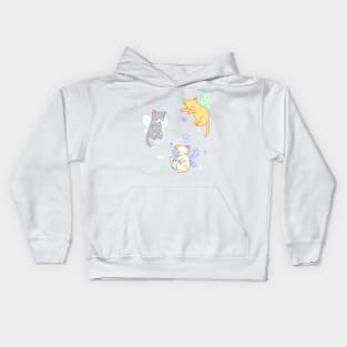 fairy kitties (green/white/blue) Kids Hoodie